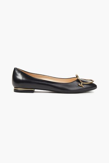 TOD'S Embellished leather ballet flats