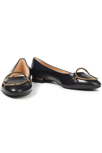 TOD'S Embellished leather ballet flats