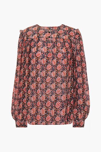 ANTIK BATIK Nikki pintucked printed crepe blouse