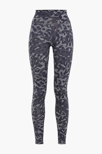 ADIDAS レオパードプリントストレッチジャージー レギンス
