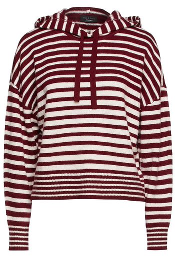 RAG & BONE Striped cashmere hoodie