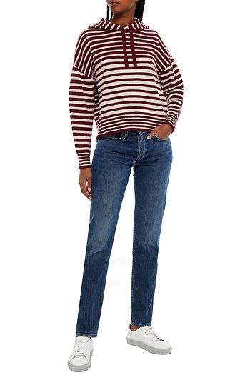 RAG & BONE Striped cashmere hoodie