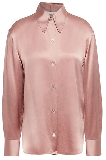 VINCE. Silk-satin crepe shirt