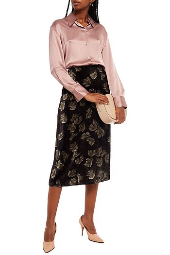 VINCE. Silk-satin crepe shirt