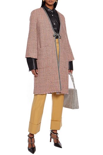 ETRO Tie-front metallic cotton-blend tweed jacket