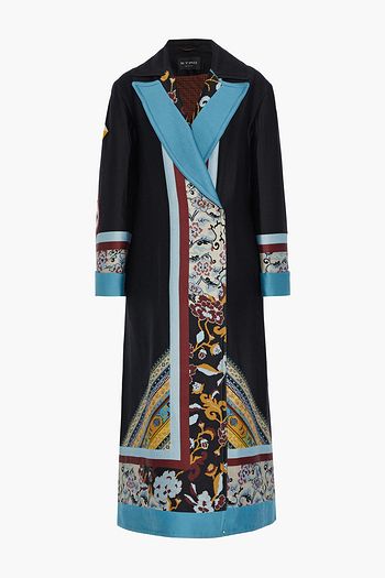 ETRO Paneled twill and jacquard coat