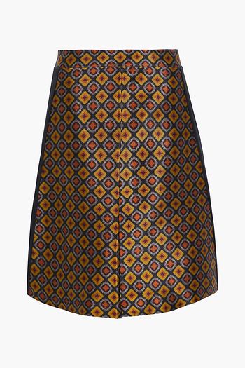 ETRO Pleated printed satin-twill skirt