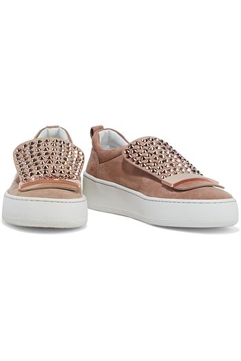 SERGIO ROSSI sr1 crystal-embellished suede sneakers