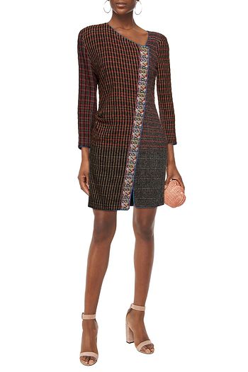 ETRO Embroidered wool-blend jacquard mini dress