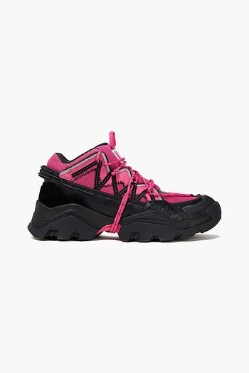 KENZO Inka mesh, leather and suede exaggerated-sole sneakers