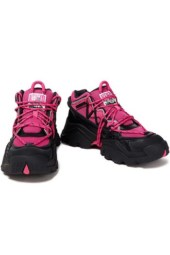 KENZO Inka mesh, leather and suede exaggerated-sole sneakers