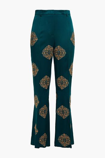 ETRO Embroidered satin flared pants
