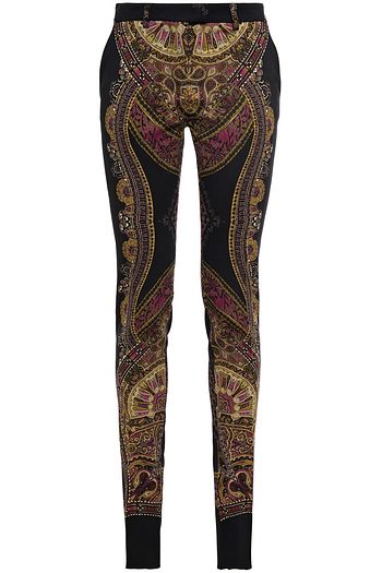 ETRO Printed stretch-wool crepe skinny pants