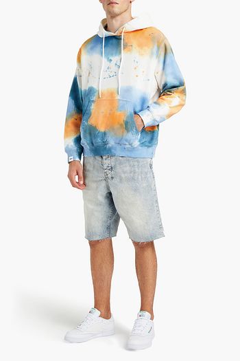 MSGM Tie-dyed French cotton-terry hoodie