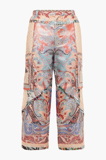 ETRO Cropped printed fil coupe silk-blend straight-leg pants
