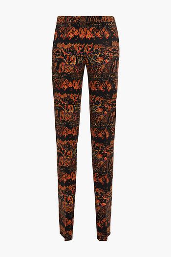 ETRO Printed stretch-wool crepe skinny pants