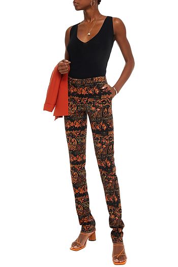 ETRO Printed stretch-wool crepe skinny pants