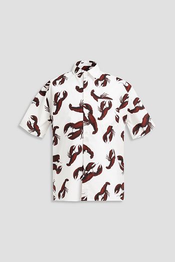 MSGM Printed cotton-poplin shirt