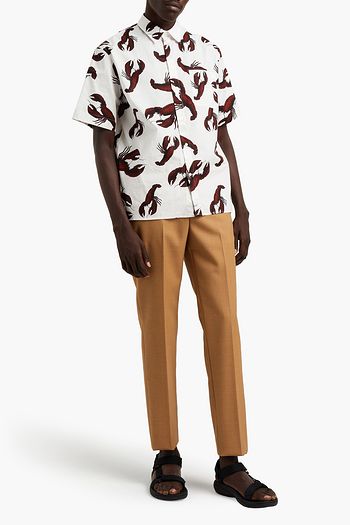 MSGM Printed cotton-poplin shirt