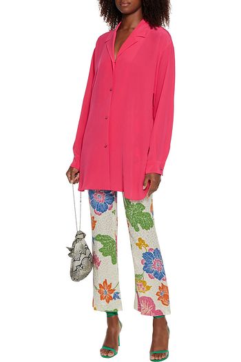 ETRO Oversized silk crepe de chine shirt
