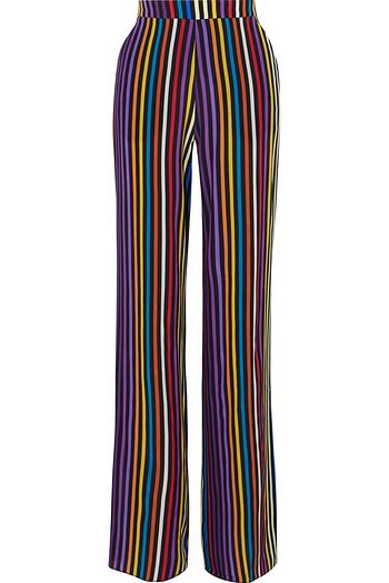 ETRO Striped silk crepe de chine wide-leg pants