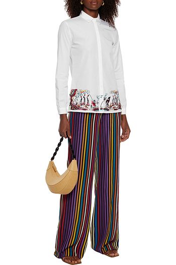 ETRO Striped silk crepe de chine wide-leg pants