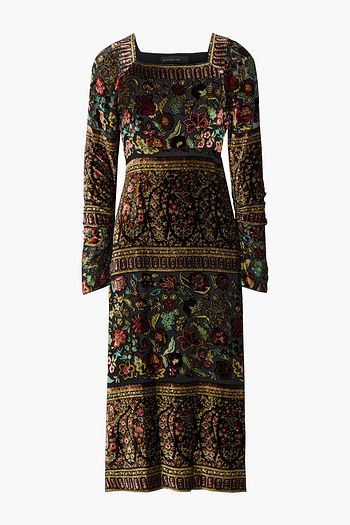 ETRO Floral-print velvet midi dress