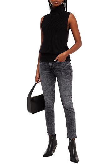 MOTHER The Rascal Ankle Fray mid-rise straight-leg jeans