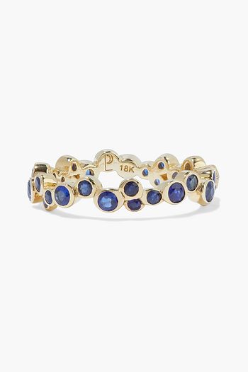 PAMELA LOVE Small Paillette 18-karat gold sapphire ring