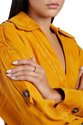 PAMELA LOVE Small Paillette 18-karat gold sapphire ring