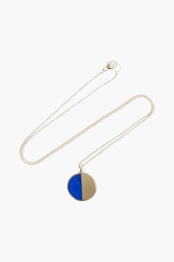 PAMELA LOVE Half Moon 10-karat gold lapis lazuli necklace