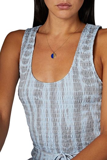 PAMELA LOVE Half Moon 10-karat gold lapis lazuli necklace