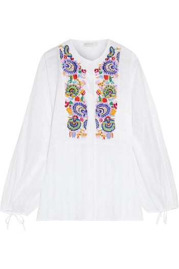 ETRO Embellished cotton-jacquard blouse