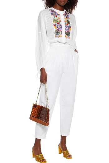 ETRO Embellished cotton-jacquard blouse