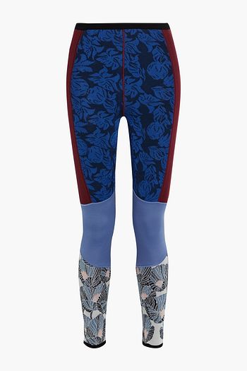 ETRO Paneled stretch-jacquard leggings