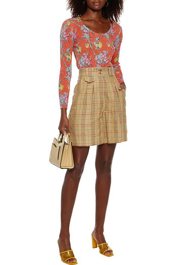 ETRO Metallic floral-print ribbed-knit sweater
