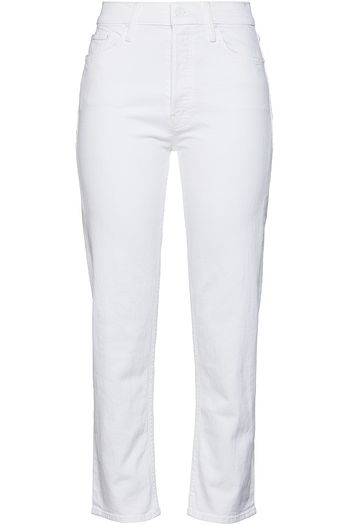 MOTHER Cropped high-rise straight-leg jeans