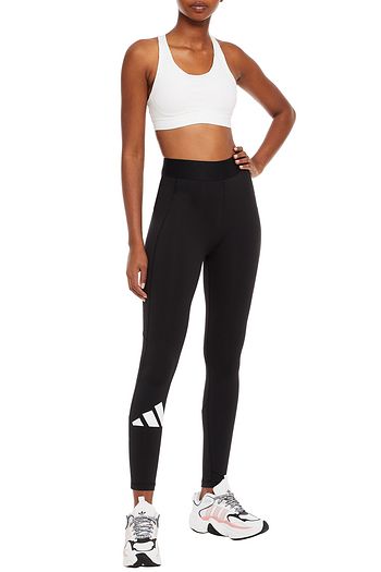 ADIDAS Mesh-paneled printed stretch-jersey leggings