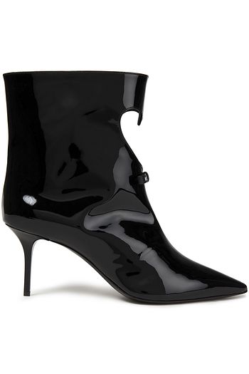 MSGM Cutout patent-leather ankle boots