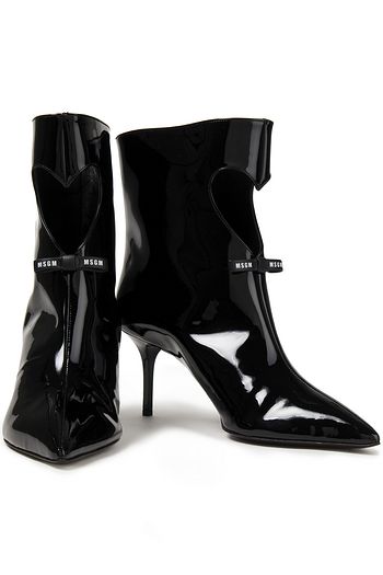 MSGM Cutout patent-leather ankle boots