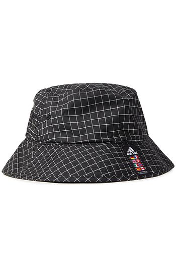 ADIDAS Appliquéd checked shell bucket hat