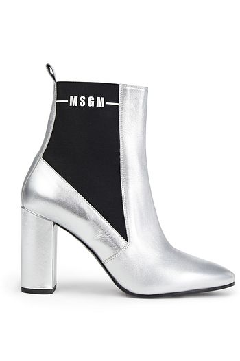 MSGM Metallic leather ankle boots