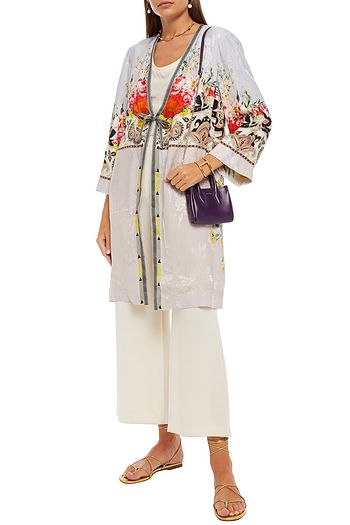ETRO Printed satin-jacquard coat