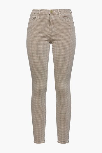FRAME Le High Skinny houndstooth high-rise skinny jeans