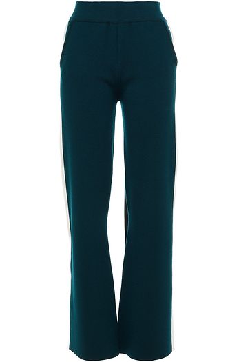 CORDOVA Striped merino wool-blend track pants