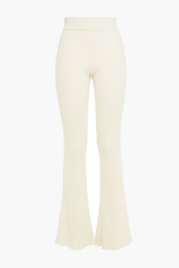 CORDOVA Ribbed merino wool and cashmere-blend flared pants
