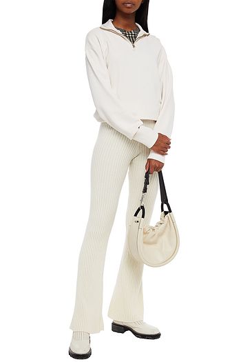 CORDOVA Ribbed merino wool and cashmere-blend flared pants