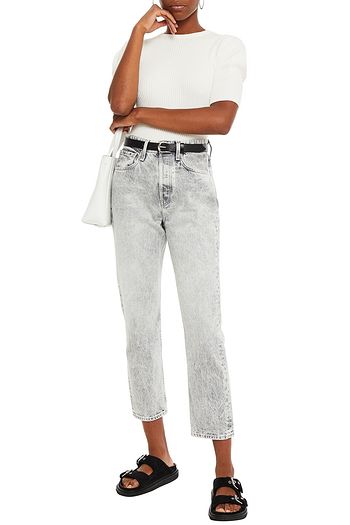 FRAME Ribbed-knit top
