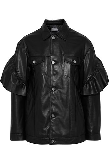 REDVALENTINO Ruffled leather jacket