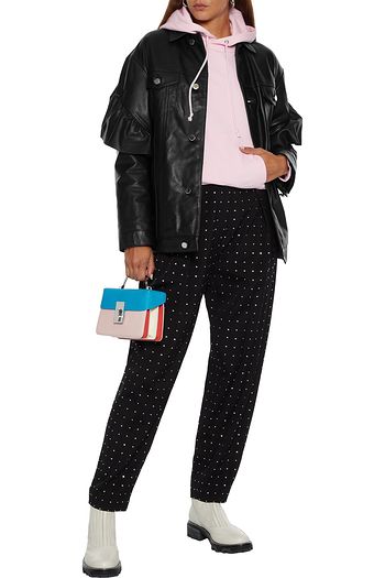 REDVALENTINO Ruffled leather jacket